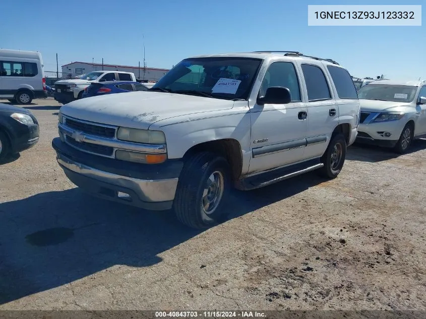 2003 Chevrolet Tahoe Ls VIN: 1GNEC13Z93J123332 Lot: 40843703