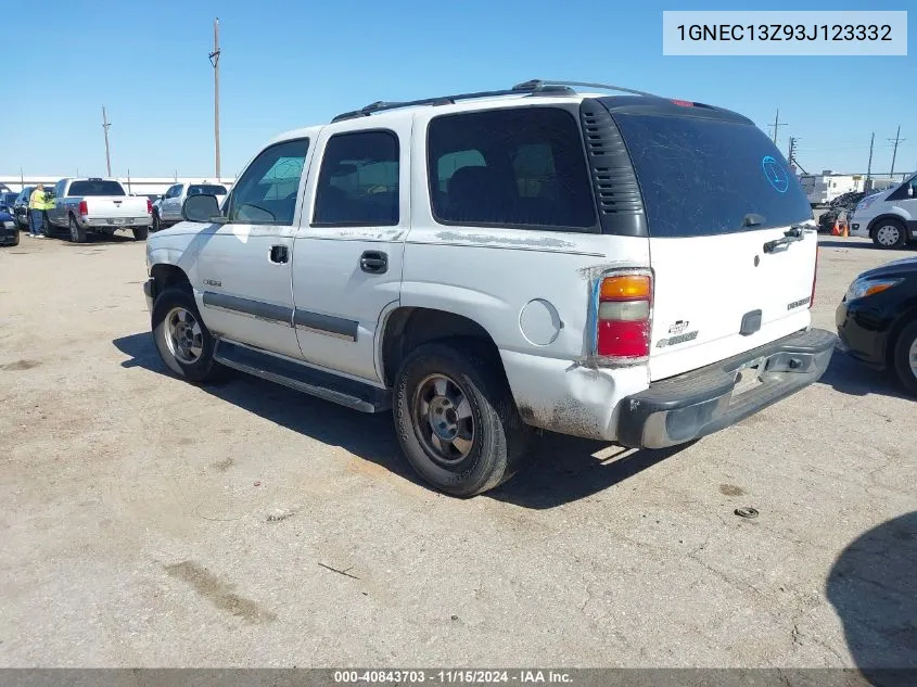 2003 Chevrolet Tahoe Ls VIN: 1GNEC13Z93J123332 Lot: 40843703