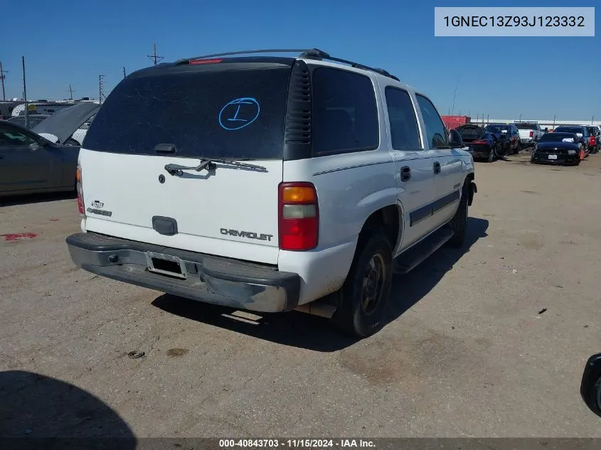 2003 Chevrolet Tahoe Ls VIN: 1GNEC13Z93J123332 Lot: 40843703