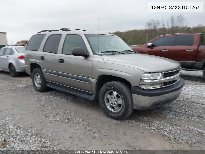 2003 Chevrolet Tahoe Ls VIN: 1GNEC13ZX3J151267 Lot: 40863474