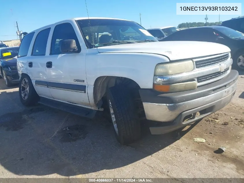 1GNEC13V93R103242 2003 Chevrolet Tahoe Ls