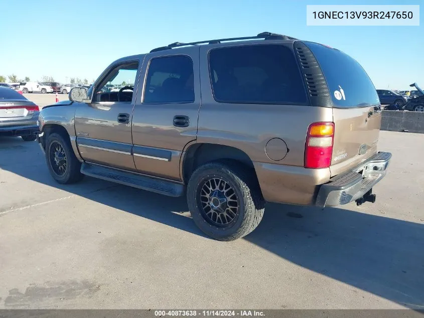 1GNEC13V93R247650 2003 Chevrolet Tahoe Ls