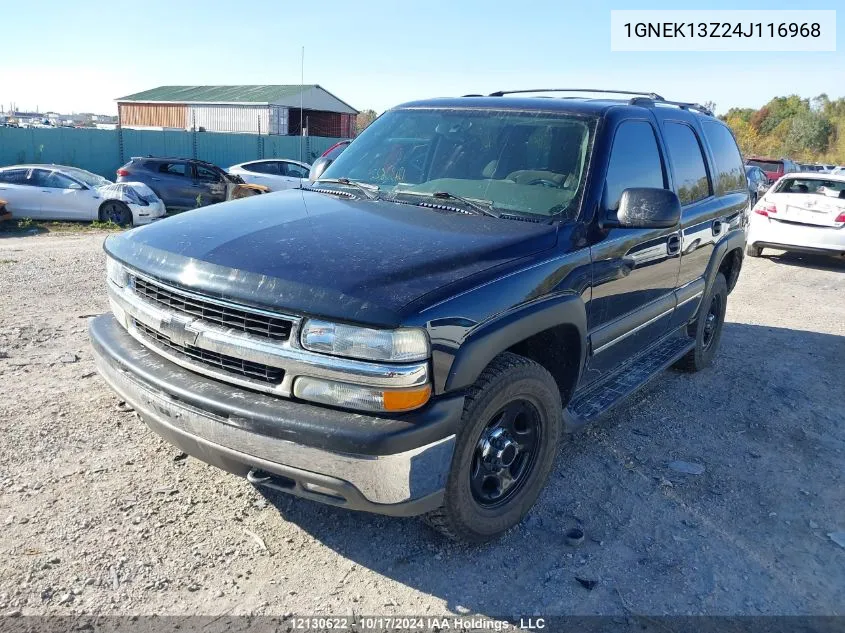 2004 Chevrolet Tahoe Ls VIN: 1GNEK13Z24J116968 Lot: 12130622