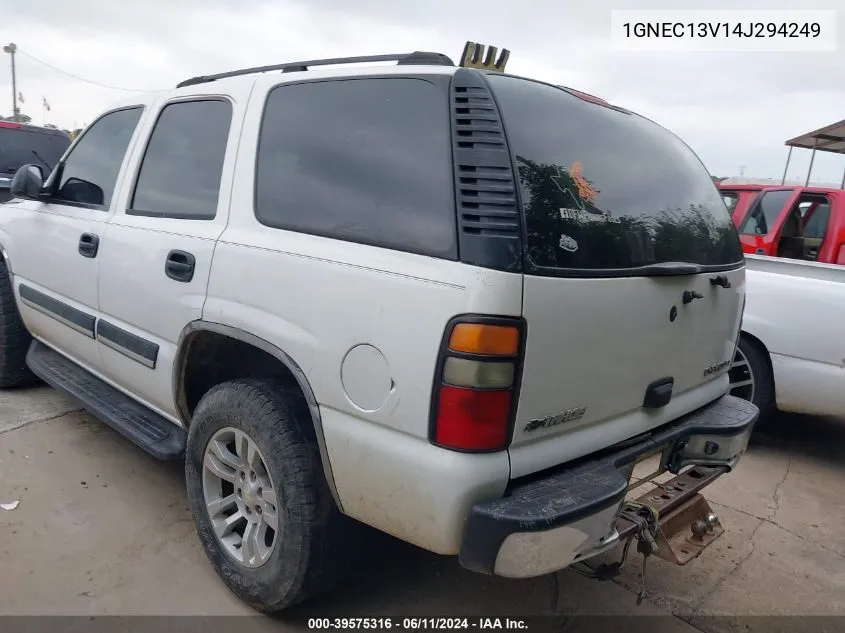 2004 Chevrolet Tahoe Ls VIN: 1GNEC13V14J294249 Lot: 39575316