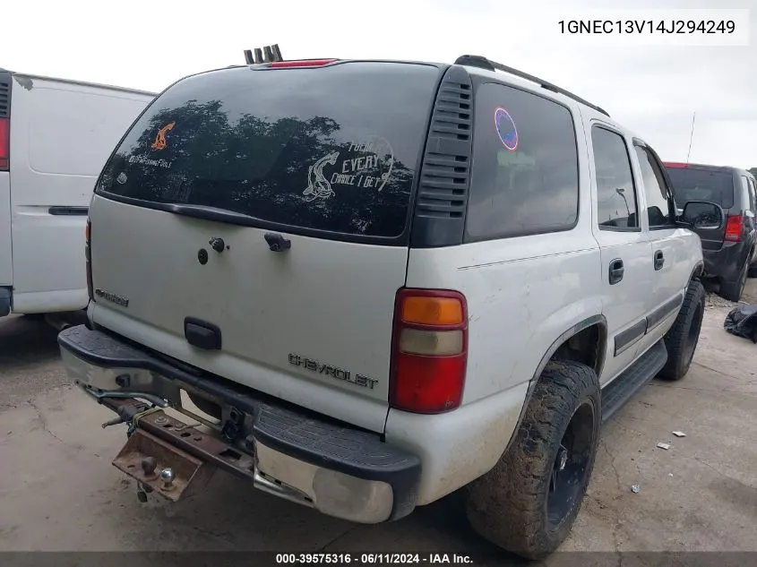 2004 Chevrolet Tahoe Ls VIN: 1GNEC13V14J294249 Lot: 39575316