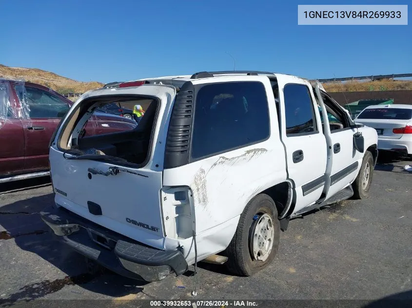 2004 Chevrolet Tahoe Ls VIN: 1GNEC13V84R269933 Lot: 39932653