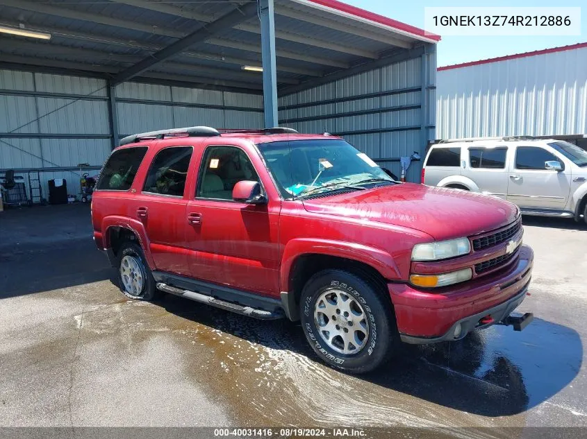 2004 Chevrolet Tahoe Z71 VIN: 1GNEK13Z74R212886 Lot: 40031416