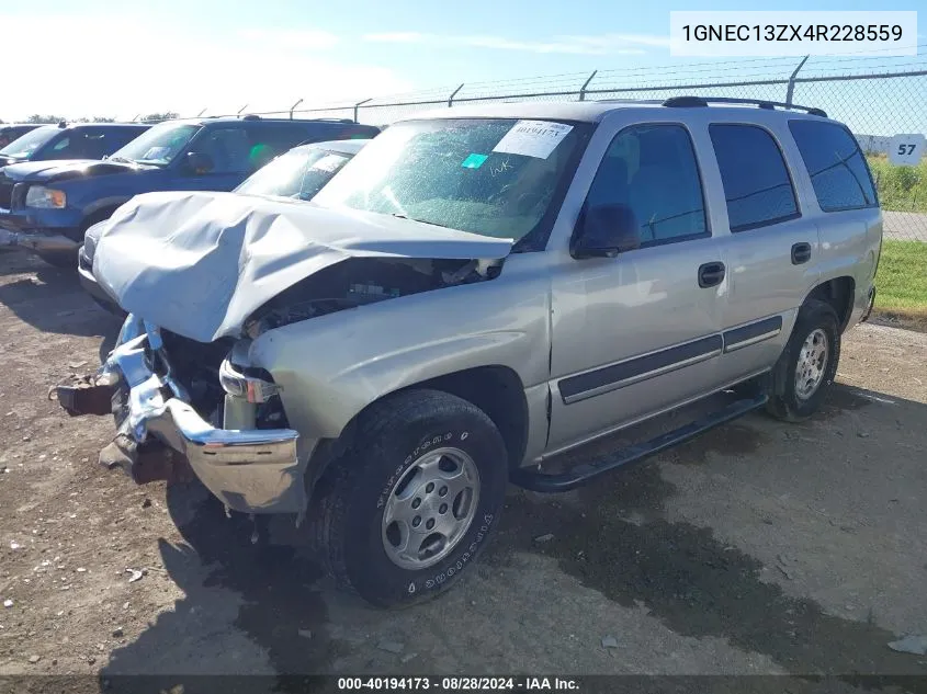 2004 Chevrolet Tahoe Ls VIN: 1GNEC13ZX4R228559 Lot: 40194173