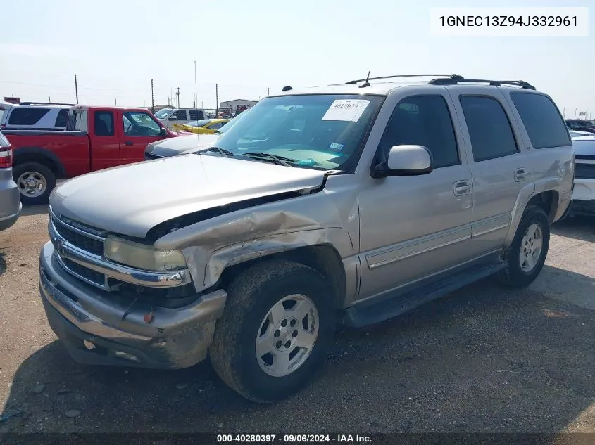 2004 Chevrolet Tahoe Lt VIN: 1GNEC13Z94J332961 Lot: 40280397