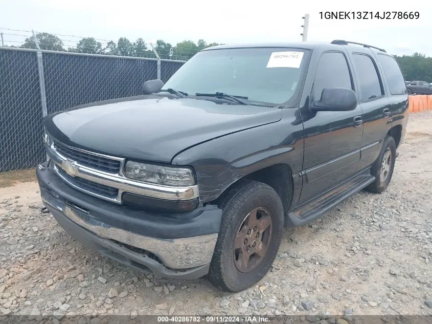 2004 Chevrolet Tahoe Ls VIN: 1GNEK13Z14J278669 Lot: 40286782