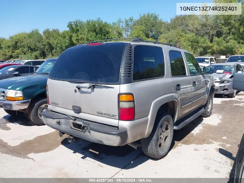 2004 Chevrolet Tahoe Ls VIN: 1GNEC13Z74R252401 Lot: 40297393