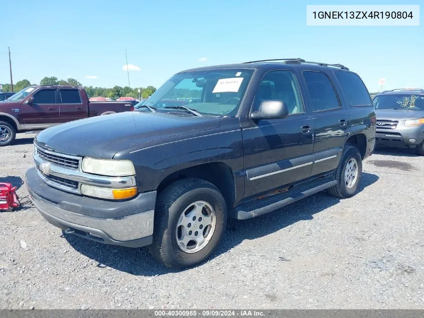 2004 Chevrolet Tahoe Ls VIN: 1GNEK13ZX4R190804 Lot: 40300985