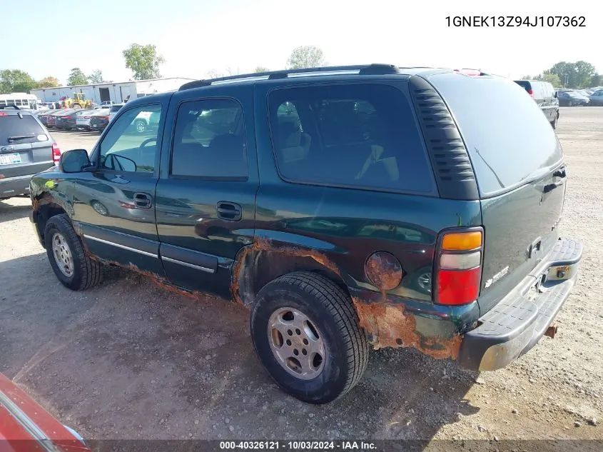 2004 Chevrolet Tahoe Ls VIN: 1GNEK13Z94J107362 Lot: 40326121