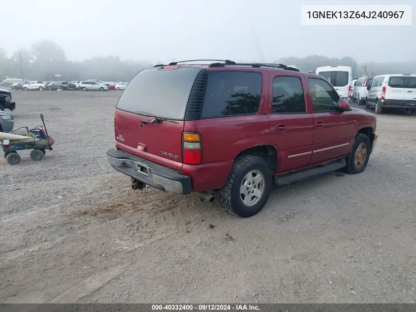 2004 Chevrolet Tahoe Lt VIN: 1GNEK13Z64J240967 Lot: 40332400