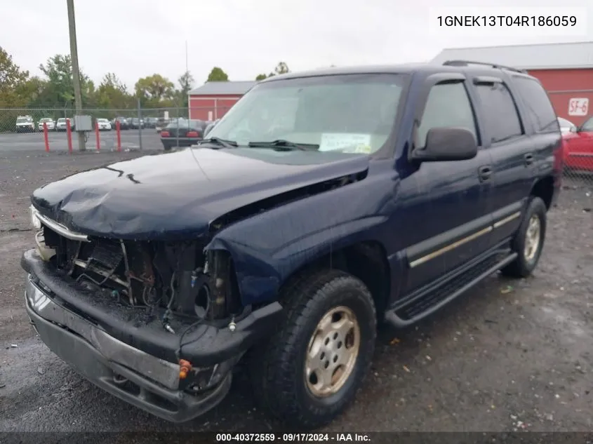 2004 Chevrolet Tahoe Ls VIN: 1GNEK13T04R186059 Lot: 40372559