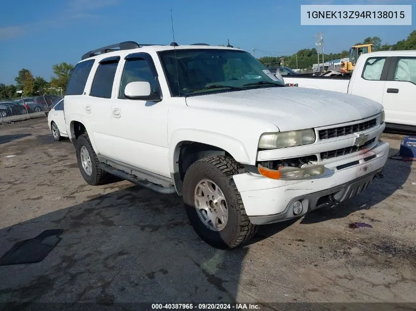 2004 Chevrolet Tahoe Z71 VIN: 1GNEK13Z94R138015 Lot: 40387965