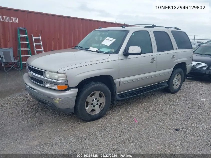 2004 Chevrolet Tahoe Lt VIN: 1GNEK13Z94R129802 Lot: 40397528