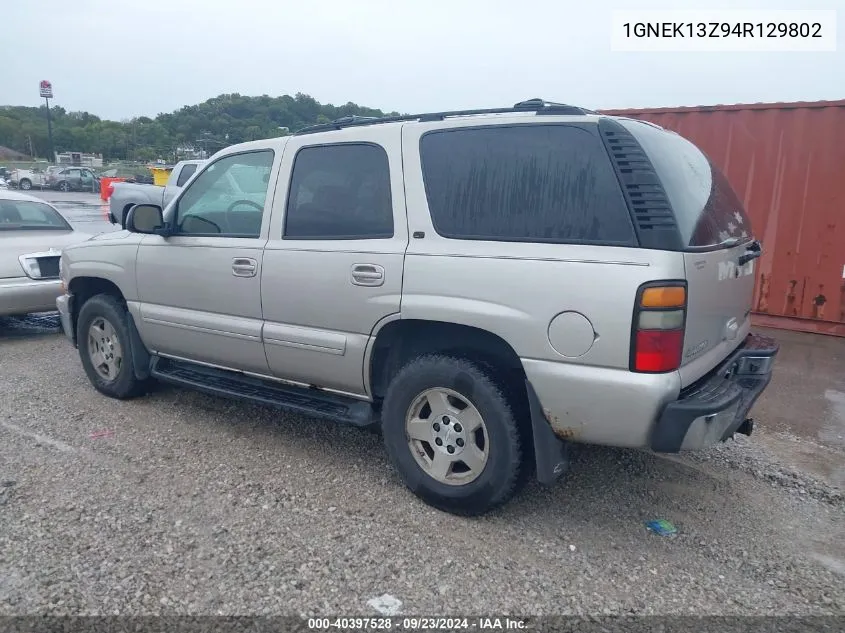 2004 Chevrolet Tahoe Lt VIN: 1GNEK13Z94R129802 Lot: 40397528