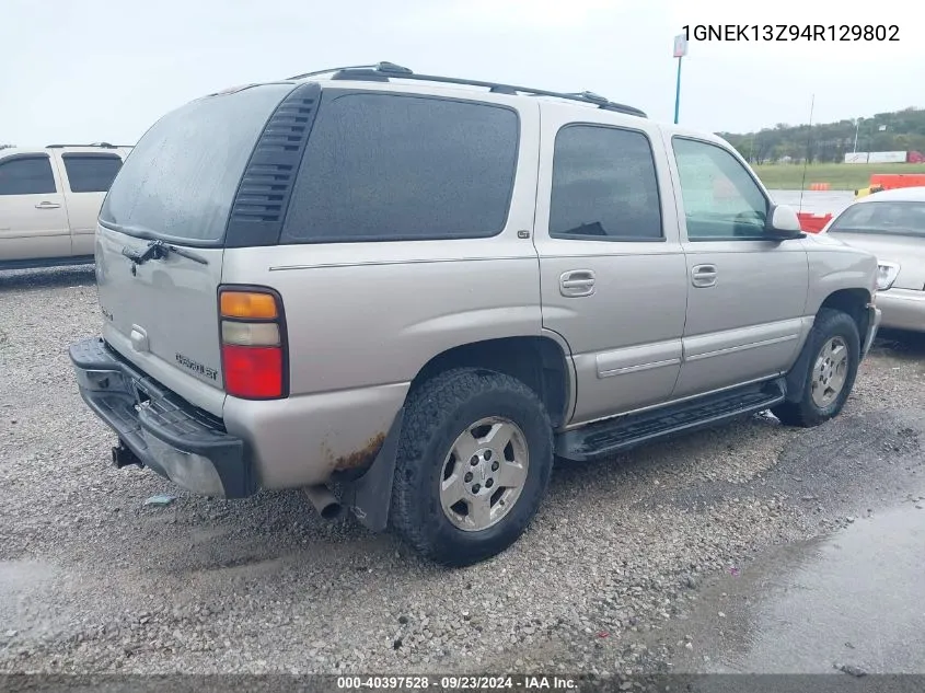 2004 Chevrolet Tahoe Lt VIN: 1GNEK13Z94R129802 Lot: 40397528