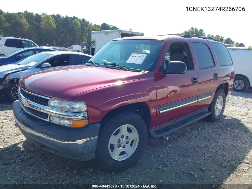 2004 Chevrolet Tahoe Ls VIN: 1GNEK13Z74R266706 Lot: 40449070