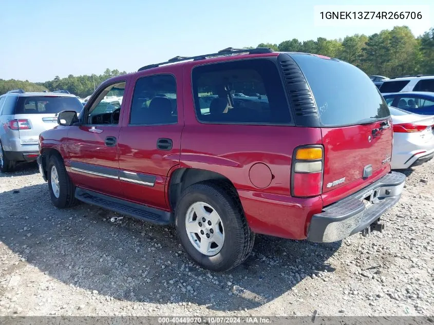 2004 Chevrolet Tahoe Ls VIN: 1GNEK13Z74R266706 Lot: 40449070