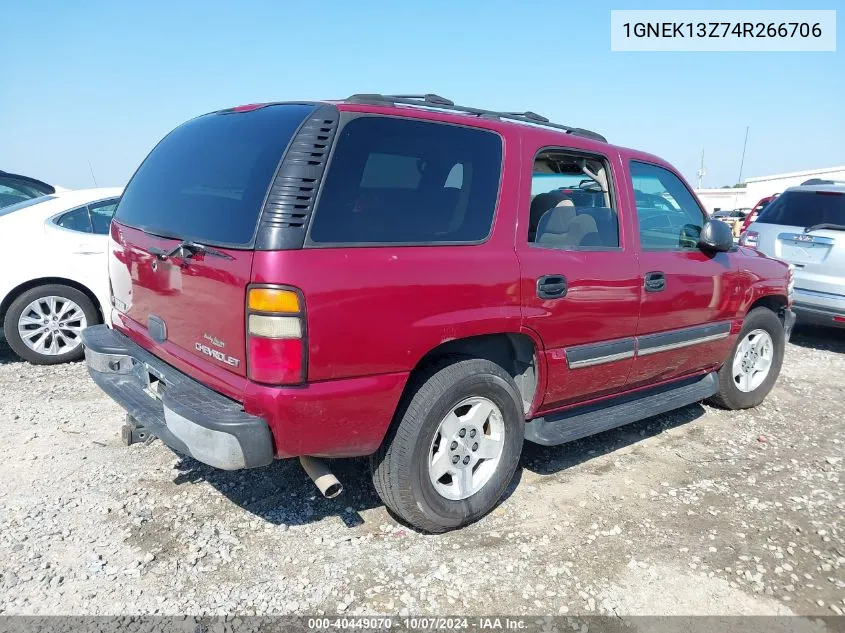 2004 Chevrolet Tahoe Ls VIN: 1GNEK13Z74R266706 Lot: 40449070