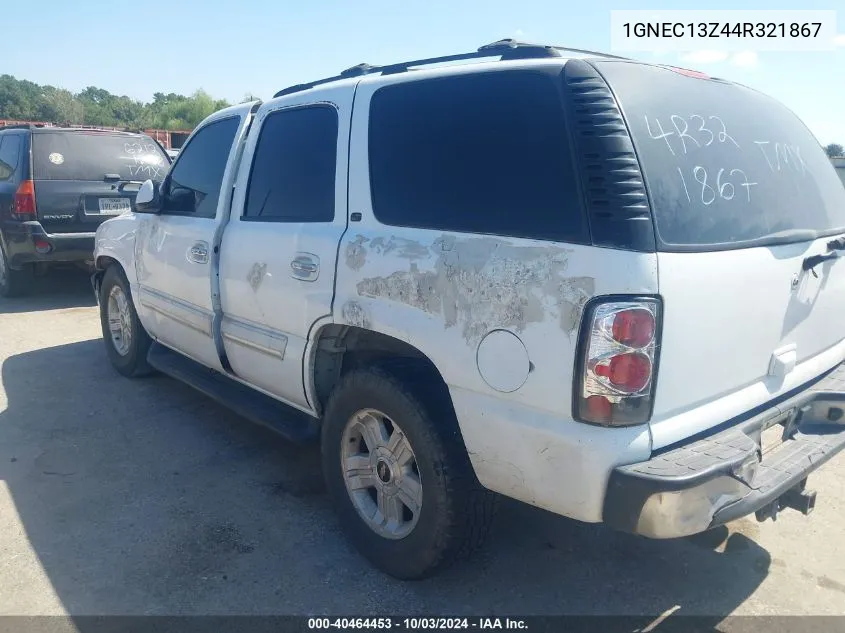 2004 Chevrolet Tahoe Lt VIN: 1GNEC13Z44R321867 Lot: 40464453