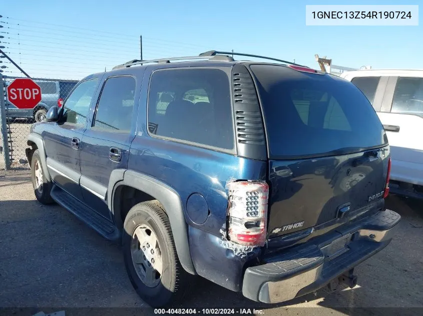 2004 Chevrolet Tahoe Lt VIN: 1GNEC13Z54R190724 Lot: 40482404