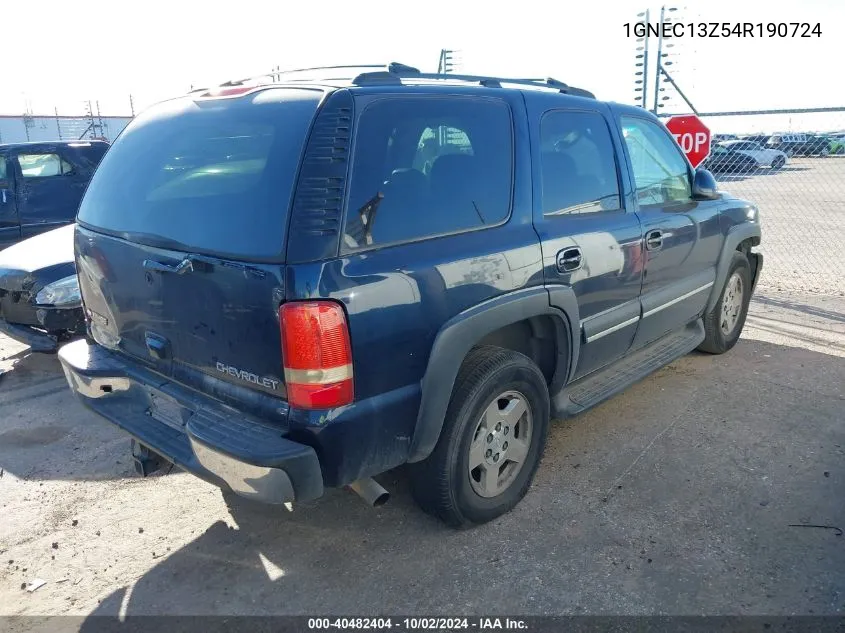 2004 Chevrolet Tahoe Lt VIN: 1GNEC13Z54R190724 Lot: 40482404