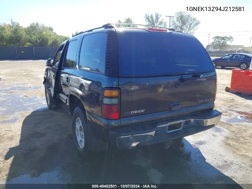 2004 Chevrolet Tahoe Lt VIN: 1GNEK13Z94J212581 Lot: 40482501