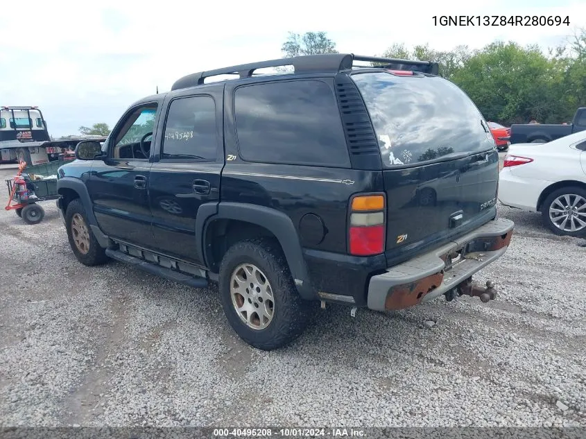 2004 Chevrolet Tahoe Z71 VIN: 1GNEK13Z84R280694 Lot: 40495208