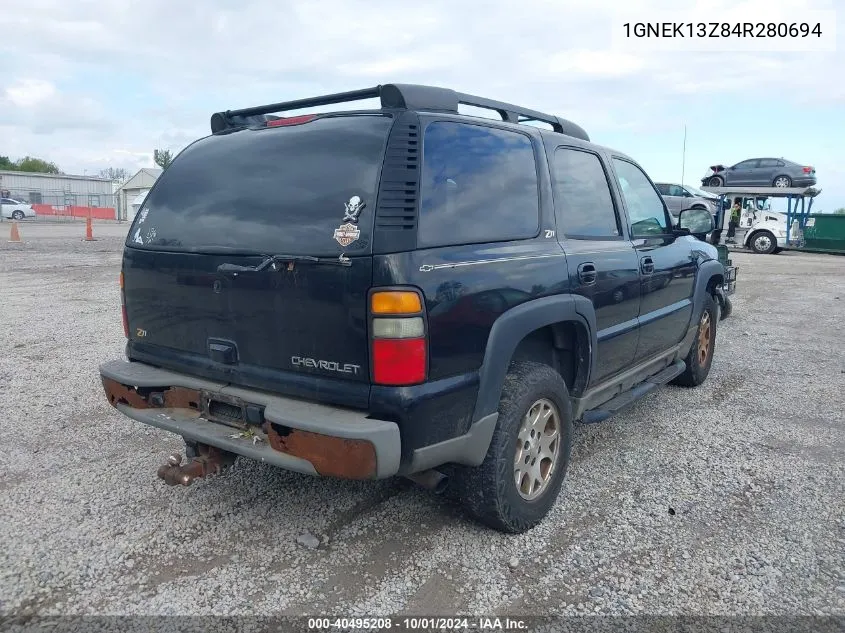 2004 Chevrolet Tahoe Z71 VIN: 1GNEK13Z84R280694 Lot: 40495208