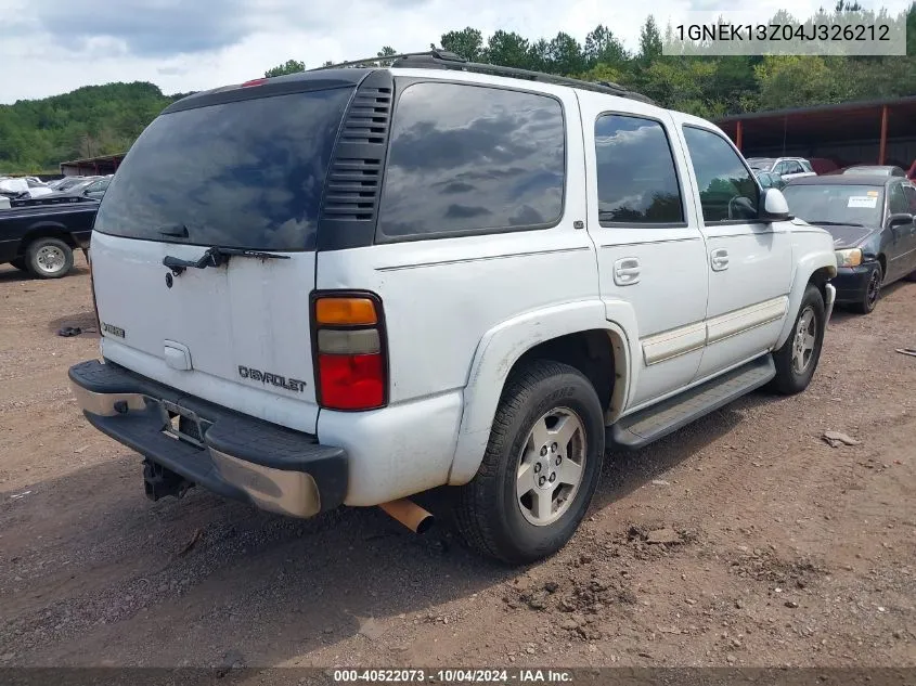 2004 Chevrolet Tahoe Lt VIN: 1GNEK13Z04J326212 Lot: 40522073