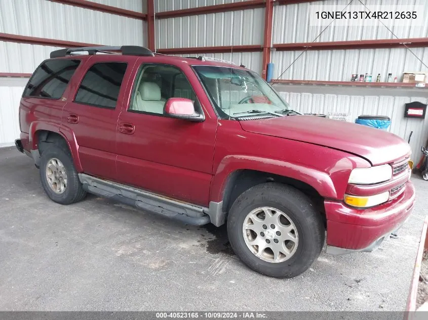 2004 Chevrolet Tahoe K1500 VIN: 1GNEK13TX4R212635 Lot: 40523165