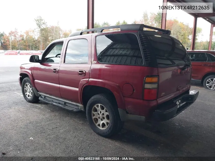 2004 Chevrolet Tahoe K1500 VIN: 1GNEK13TX4R212635 Lot: 40523165