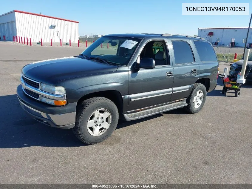 2004 Chevrolet Tahoe Ls VIN: 1GNEC13V94R170053 Lot: 40523696