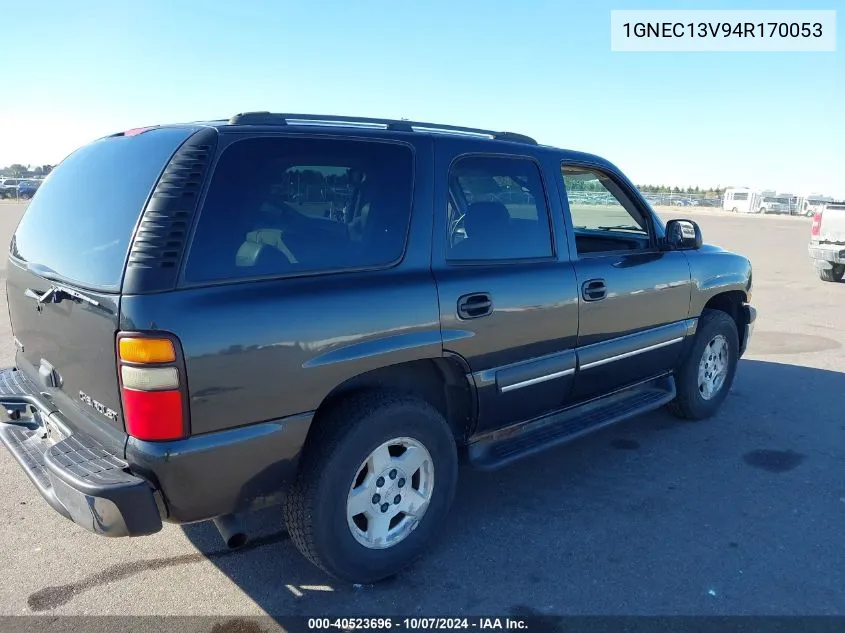 2004 Chevrolet Tahoe Ls VIN: 1GNEC13V94R170053 Lot: 40523696