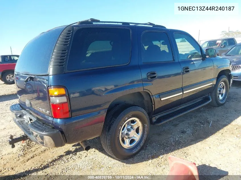 2004 Chevrolet Tahoe C1500 VIN: 1GNEC13Z44R240187 Lot: 40539759