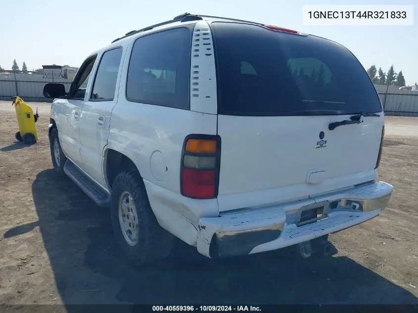 2004 Chevrolet Tahoe Ls VIN: 1GNEC13T44R321833 Lot: 40559396