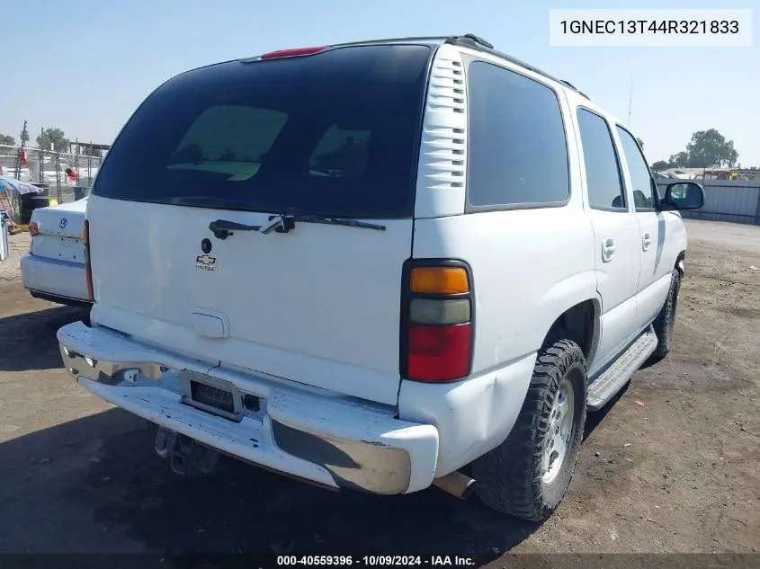 2004 Chevrolet Tahoe Ls VIN: 1GNEC13T44R321833 Lot: 40559396