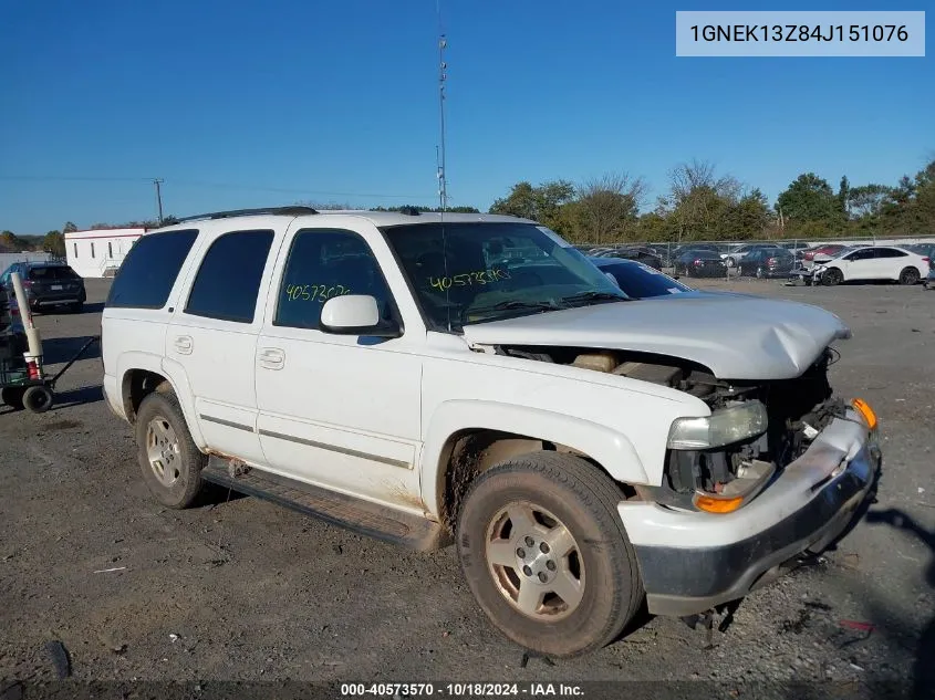 2004 Chevrolet Tahoe Lt VIN: 1GNEK13Z84J151076 Lot: 40573570