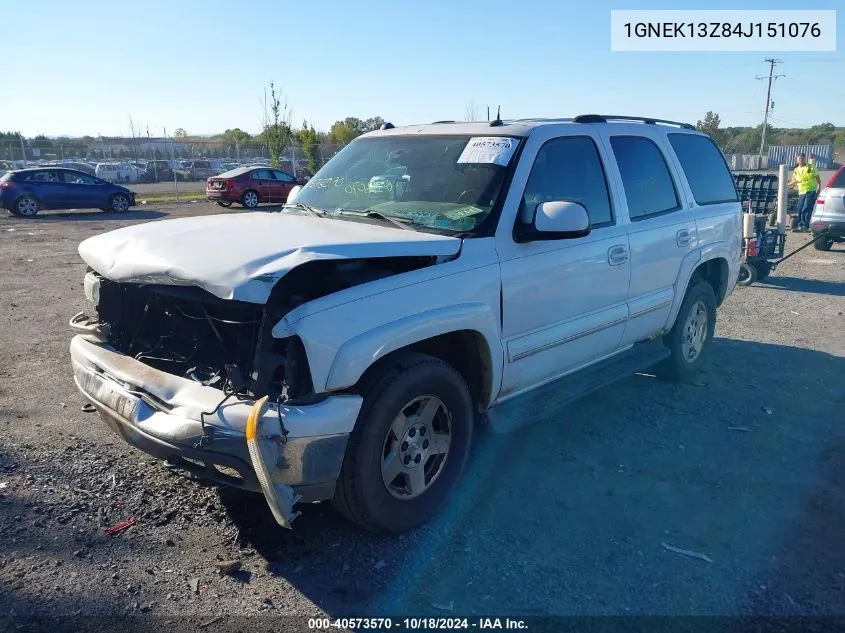 2004 Chevrolet Tahoe Lt VIN: 1GNEK13Z84J151076 Lot: 40573570