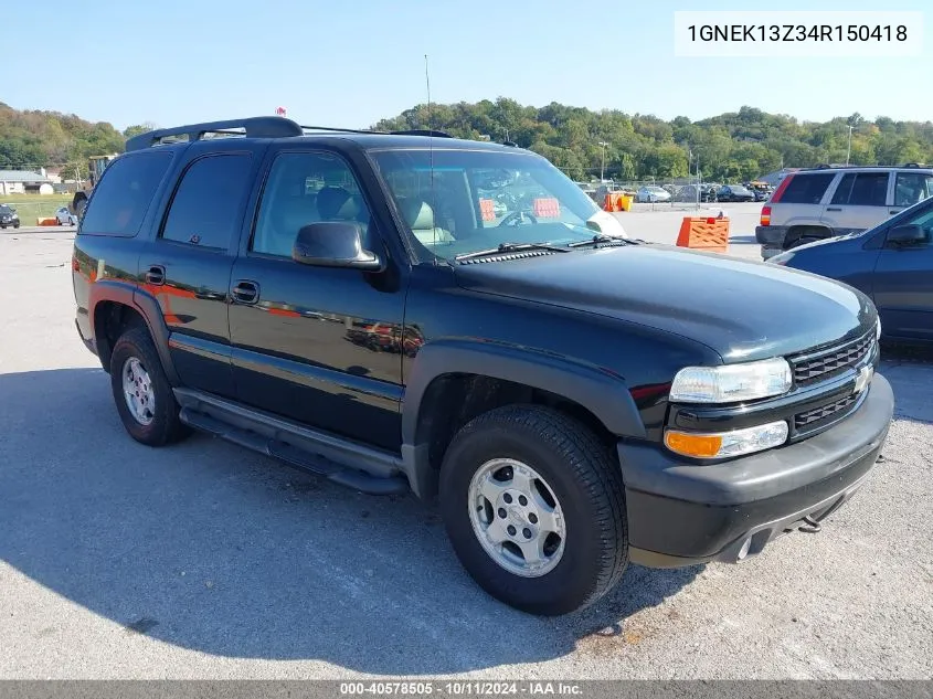 2004 Chevrolet Tahoe Z71 VIN: 1GNEK13Z34R150418 Lot: 40578505