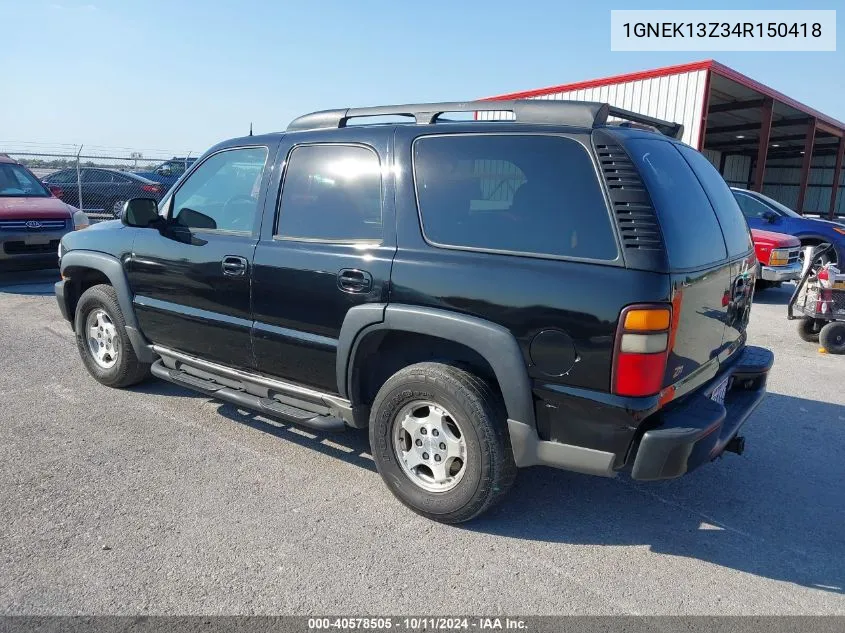 2004 Chevrolet Tahoe Z71 VIN: 1GNEK13Z34R150418 Lot: 40578505