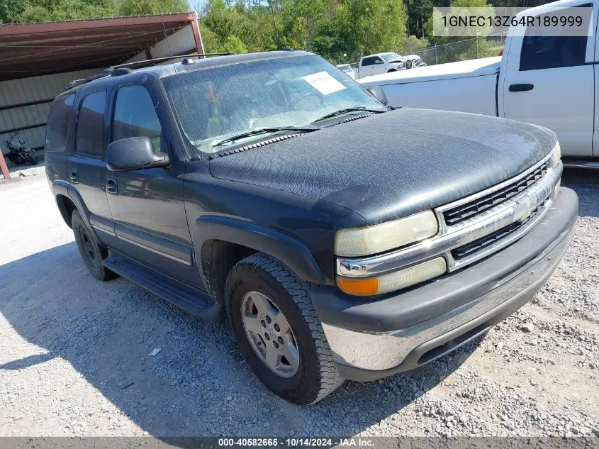 2004 Chevrolet Tahoe Lt VIN: 1GNEC13Z64R189999 Lot: 40582665