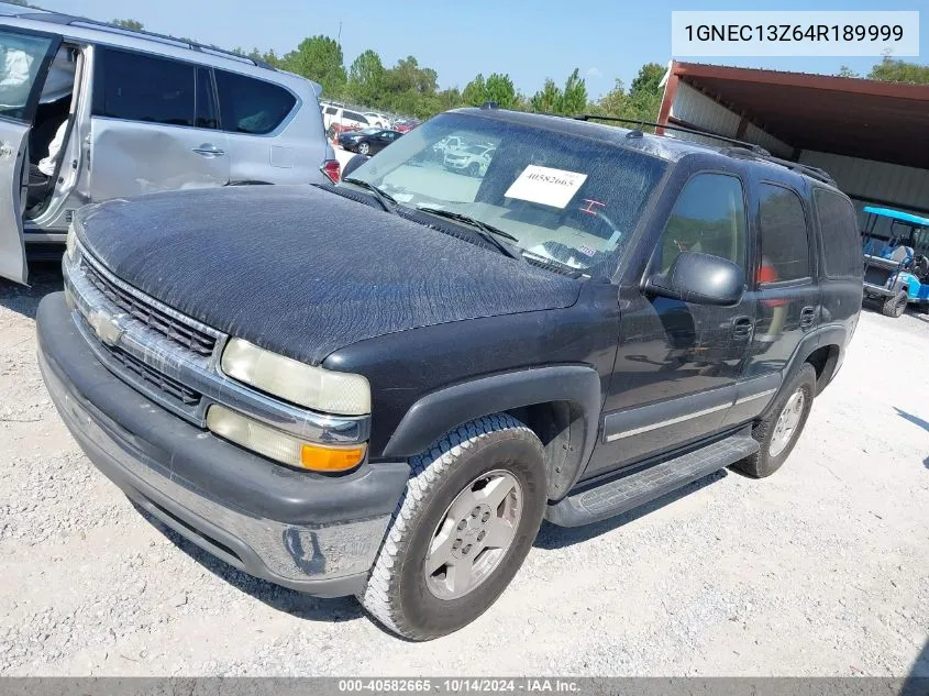 2004 Chevrolet Tahoe Lt VIN: 1GNEC13Z64R189999 Lot: 40582665