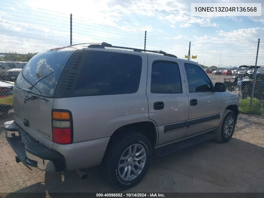 2004 Chevrolet Tahoe Ls VIN: 1GNEC13Z04R136568 Lot: 40598852