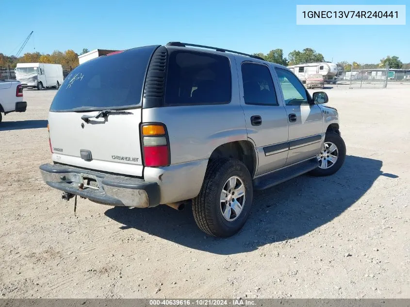 2004 Chevrolet Tahoe Ls VIN: 1GNEC13V74R240441 Lot: 40639616