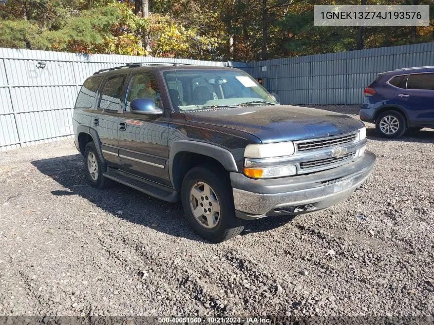 2004 Chevrolet Tahoe Lt VIN: 1GNEK13Z74J193576 Lot: 40651060