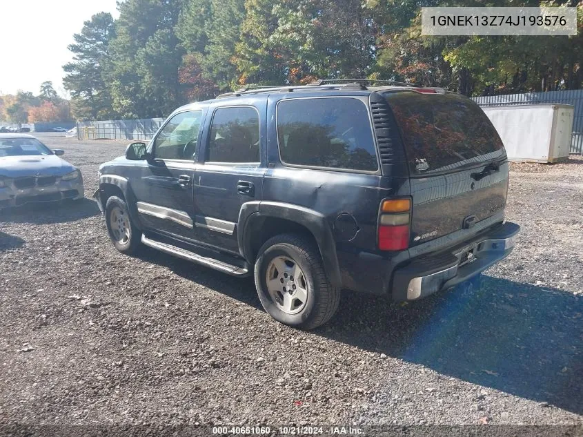 2004 Chevrolet Tahoe Lt VIN: 1GNEK13Z74J193576 Lot: 40651060